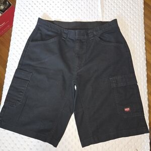Red Kap Shorts Mens 34x13 Black Cargo Flat Front Canvas Work Outdoor